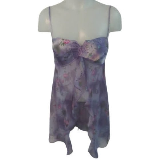 B Comfee Purple Lavender Floral Negligee*** - Picture 1 of 3